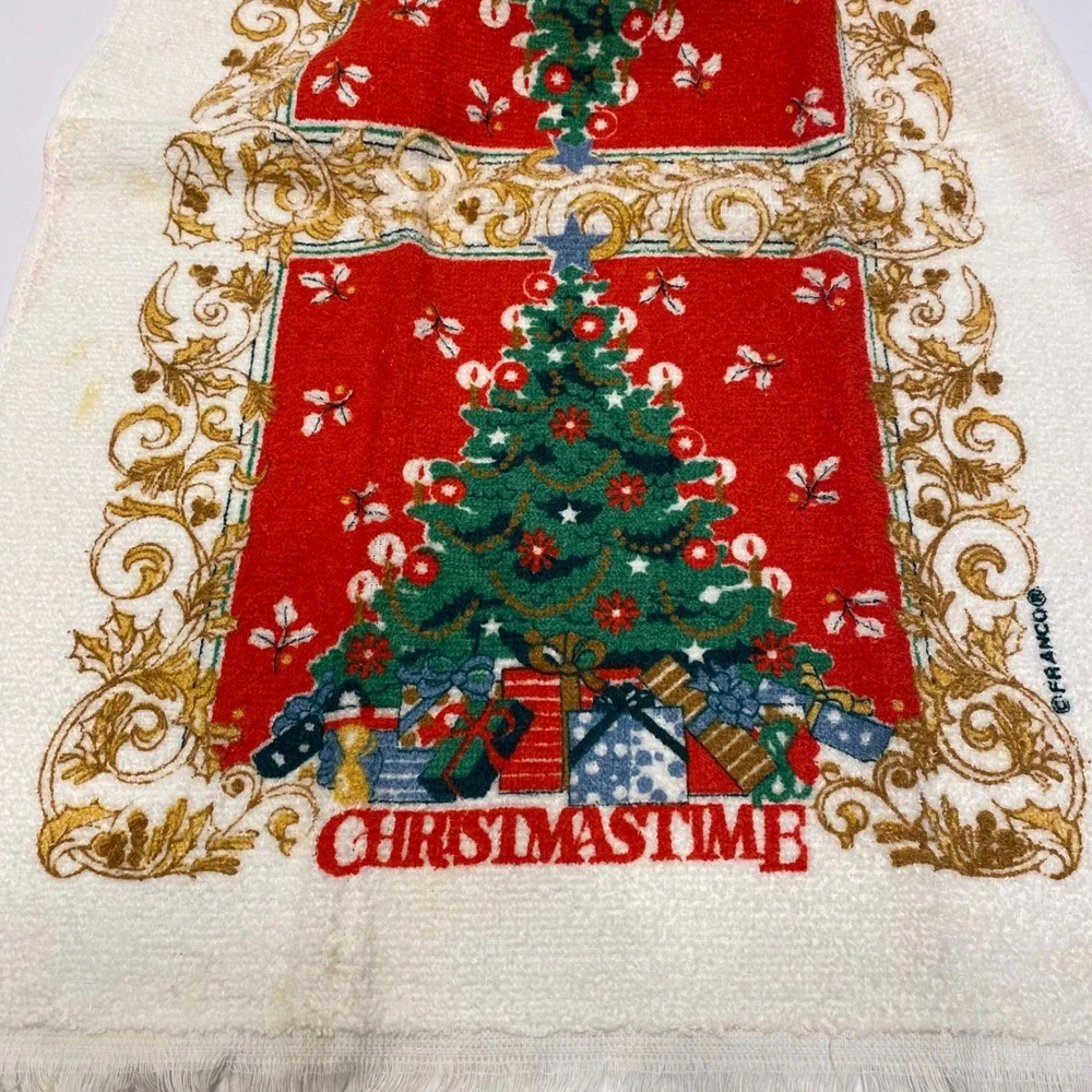 Cannon Christmas Kitchen Towel Set White Good Hush Puppies Basset Hound Tree